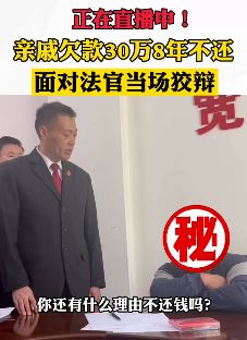 亲戚欠款30万8年不还，面对法官当场狡辩