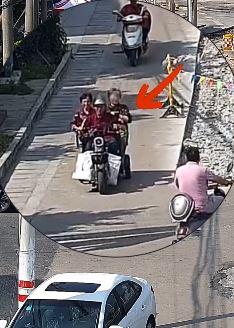 监拍：老人马路上被小轿车碾压的飞石砸中血流不止