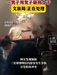三星堆博物馆2名游客发生冲突 男子用凳子砸向女子