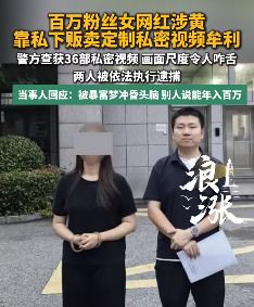 女网红涉黄贩卖定制私密视频牟利被抓