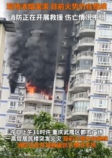 重庆一小区高层居民楼突发火灾 伤亡情况不明
