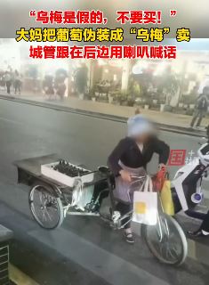 乌镇景区一大妈将葡萄伪装成乌梅售卖