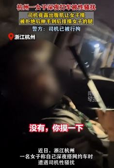 杭州一女子深夜打车遭性骚扰，司机直接上手摸腿