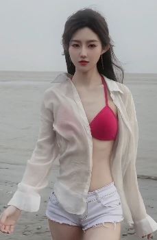 好看女主播「刘沐甜」清凉穿搭海边随拍  网友:你敢穿我就敢看