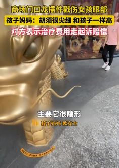 深圳一家长曝孩子眼部被商场门口龙摆件戳伤流血 对方让走起诉赔偿