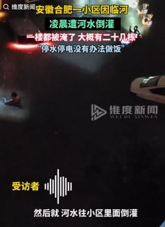 合肥一小区因临河遭河水倒灌被淹