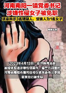 河南南阳一镇党委书记涉嫌性侵女子被免职