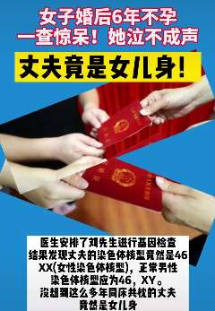 女子婚后多年不孕，一查丈夫竟然是"女儿身"