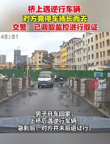 昆明一五菱司机桥上逆行挡道停车走人