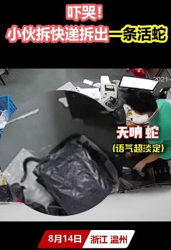 小伙拆快递拆出一条活蛇 网友：这盲盒不错！