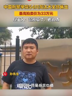 54只淘汰警犬全部售出 最高拍卖价33万元