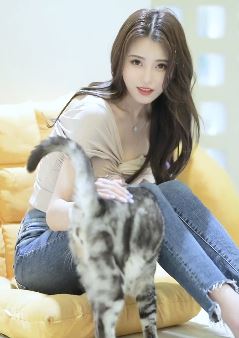 小姐姐「揽月」抱着爱猫拍视频 网友:这猫真的好~幸福!