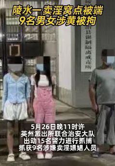 海南陵水一卖淫窝点被警方打掉 9名涉黄男友被拘