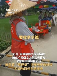 网曝游客在广西一免费景点被村民拦路收费