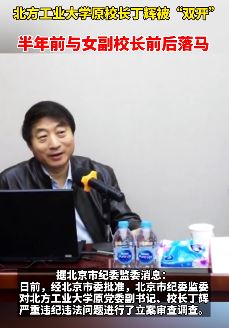 北京工业大学原校长丁辉被双开