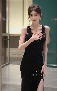 网红小姐姐「王霖」穿开叉长裙秀婀娜好身材，网友：魔鬼身材，万千宠爱