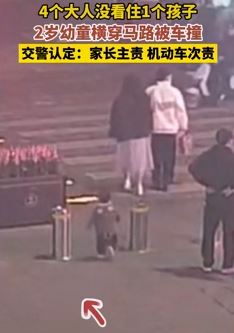 2岁幼童横穿马路被撞 交警：家长主责，机动车次责