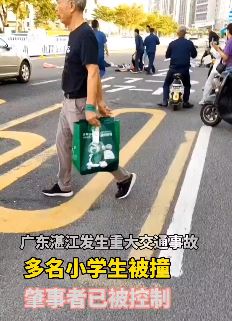 广东湛江多名小学生斑马线被撞 肇事者已被控制
