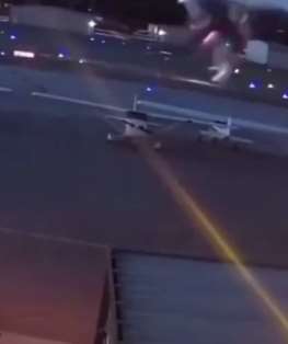 菲律宾医疗救援飞机坠毁瞬间视频画面