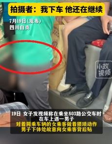 四川自贡一男子公交车上猥亵多名女乘客被拍下