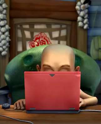 熊出没：光头强迷恋上网，每天不睡觉也不砍树了！