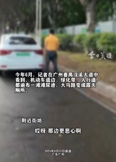 广州南站一些司机路边小便引市民吐槽