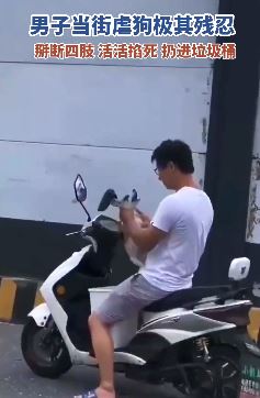 南昌一男子当街虐狗手段极其残忍