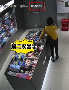 杭州一女子化妆品店寻求刺激20分钟偷盗7次