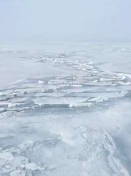 新疆博斯腾湖数十公里推冰形态各异美不胜收