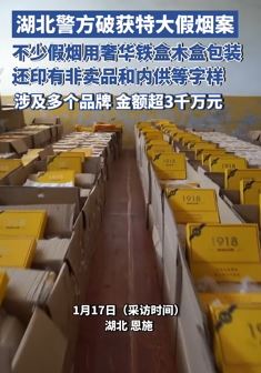 湖北恩施警方破获特大假烟案 涉案金额超3000万元