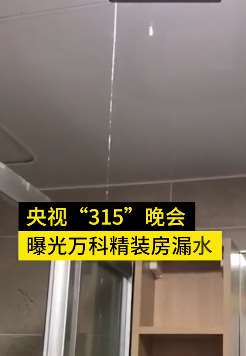 万科精装房漏水被315曝光后仍未整改 业主称对这品牌很失望
