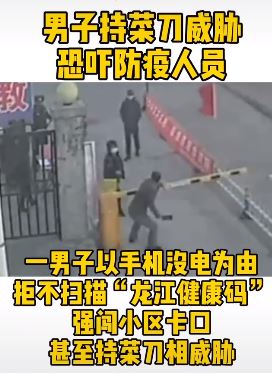男子持菜刀威胁恐吓防疫人员被刑拘