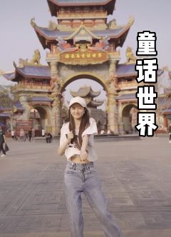 长相甜美网红小姐姐「晨妍」打卡恒大海花岛