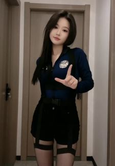 极品御姐「鹿一」黑丝搭制服居家浅跳，配文：你被逮捕啦！