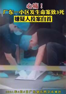 广东一小区发生命案致3人死 嫌疑人投案自首