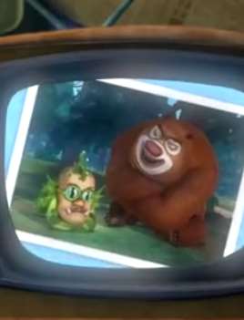 熊出没：光头强上电视了，不过造型有些搞笑！