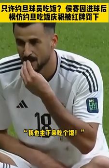 亚洲杯侯赛因因进球庆祝被红牌罚下