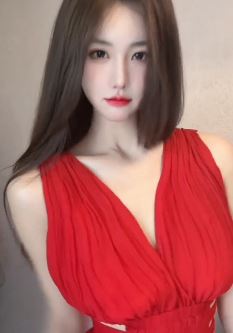 迷人小姐姐「玉兔」穿性感深V红裙分享日常好状态