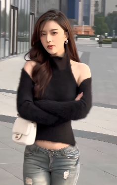 车模小姐姐「易小寒」分享气质御姐穿搭 网友：就喜欢看美女穿牛仔裤