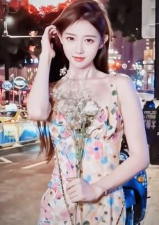 网红小姐姐「粥粥酱 」穿碎花美裙分享街头随拍,如此邻家女孩谁不爱!
