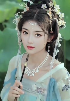 小姐姐「诺依」穿古装的样子很美，网友：这才叫闭月羞花！