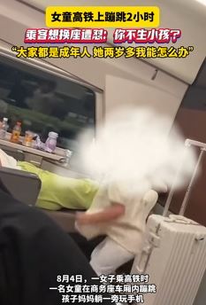 女童高铁上吵闹 乘客想换座遭怼