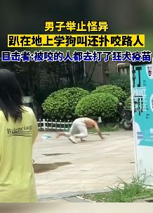 男子小区内爬地上学狗叫还扑咬路人