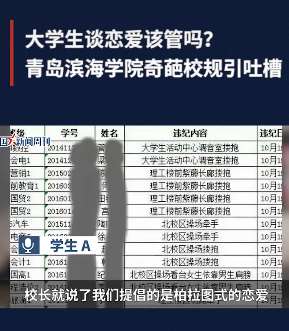大学生谈恋爱也要管?青岛滨海学院奇葩校规遭吐槽!