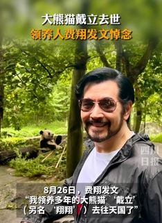 费翔领养的大熊猫“戴立”去世了