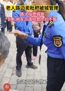 城管撵卖枇杷老人遭路人指责