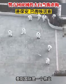 网曝西宁一大白当街虐狗 警方：是个保安