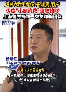 上海警方捣毁一交友诈骗团伙 冒充女性搭讪后伪造小额消费骗钱
