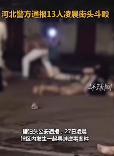 河北警方通报一起寻衅滋事案：13人凌晨街头斗殴！