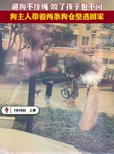 上海一大妈遛狗不拴绳 咬伤女孩后带狗仓皇逃回家
